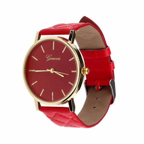 Geneva Candy Colored Leather Watch