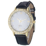 Women Watch Luxury Rhinestone Watch Female PU Leather Wrist Watches