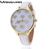 Leather Strap Love Heart Quartz Wrist Watch