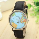Denim Fabric Globe Dress Watch