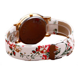 Flower Patterns Leather Wrist Watches