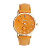 Gold Geneva PU Leather Analog Quartz Dress Watches