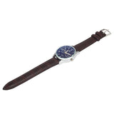 Splendid Black Band Waterproof Leather Blue Ray Glass Quartz Analog Watches