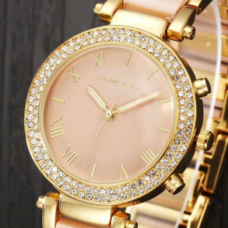 Amuda Diamond Gold Wrist Watch