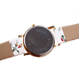 Flower Patterns Leather Wrist Watches