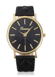 Gold Geneva PU Leather Analog Quartz Dress Watches