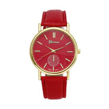 Gold Geneva PU Leather Analog Quartz Dress Watches