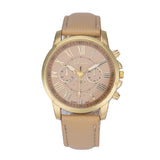 Gold Geneva PU Leather Analog Quartz Dress Watches