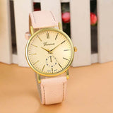 Gold Geneva PU Leather Analog Quartz Dress Watches