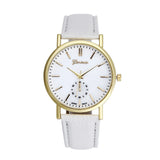 Gold Geneva PU Leather Analog Quartz Dress Watches