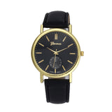 Gold Geneva PU Leather Analog Quartz Dress Watches