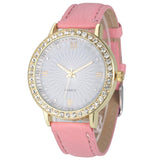 Women Watch Luxury Rhinestone Watch Female PU Leather Wrist Watches